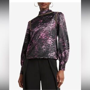 H Halston Women’s Blouse – Purple (Urban Skies Violet) – Size L